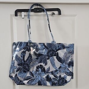 Victoria's Secret Pink | Tropical Leaf Print Clear Large Beach Tote